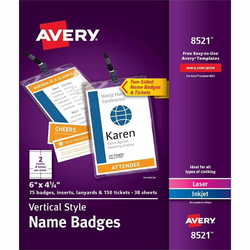Image Vertical Style Name Badges with Lanyard