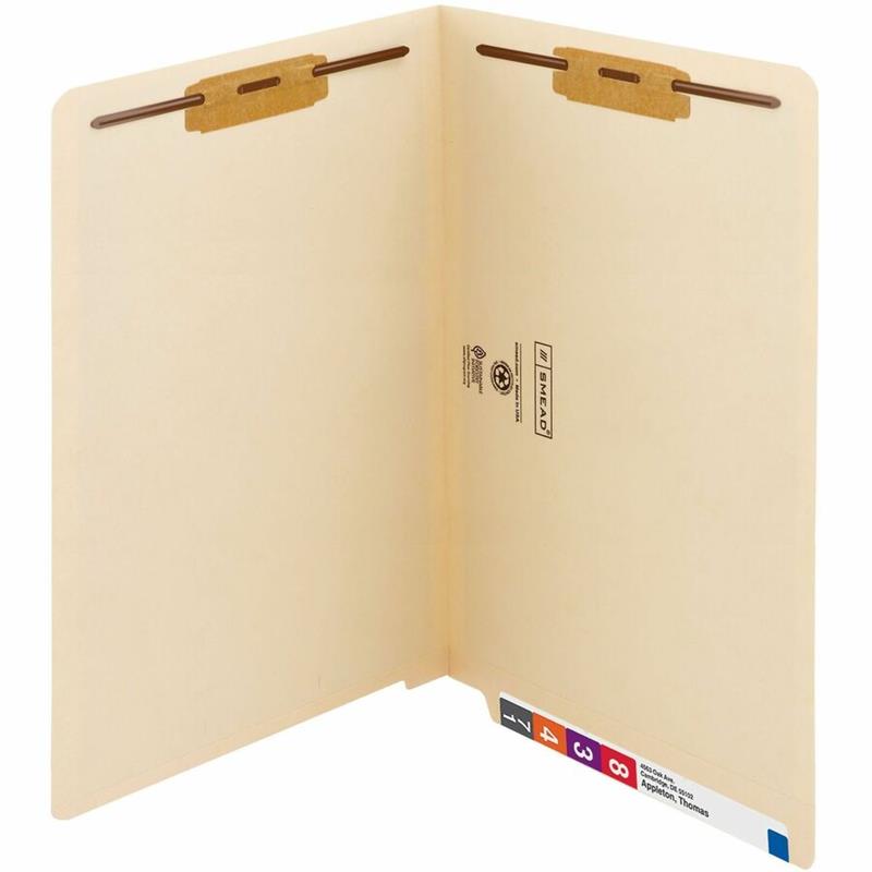 Image End Tab File Folder with Fastener
